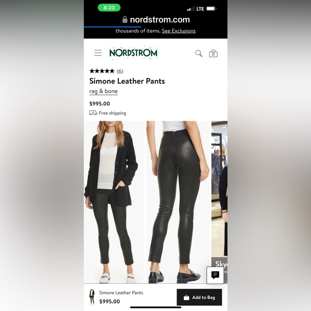 Rag and Bone . Leather pants.  Real leather. NWT